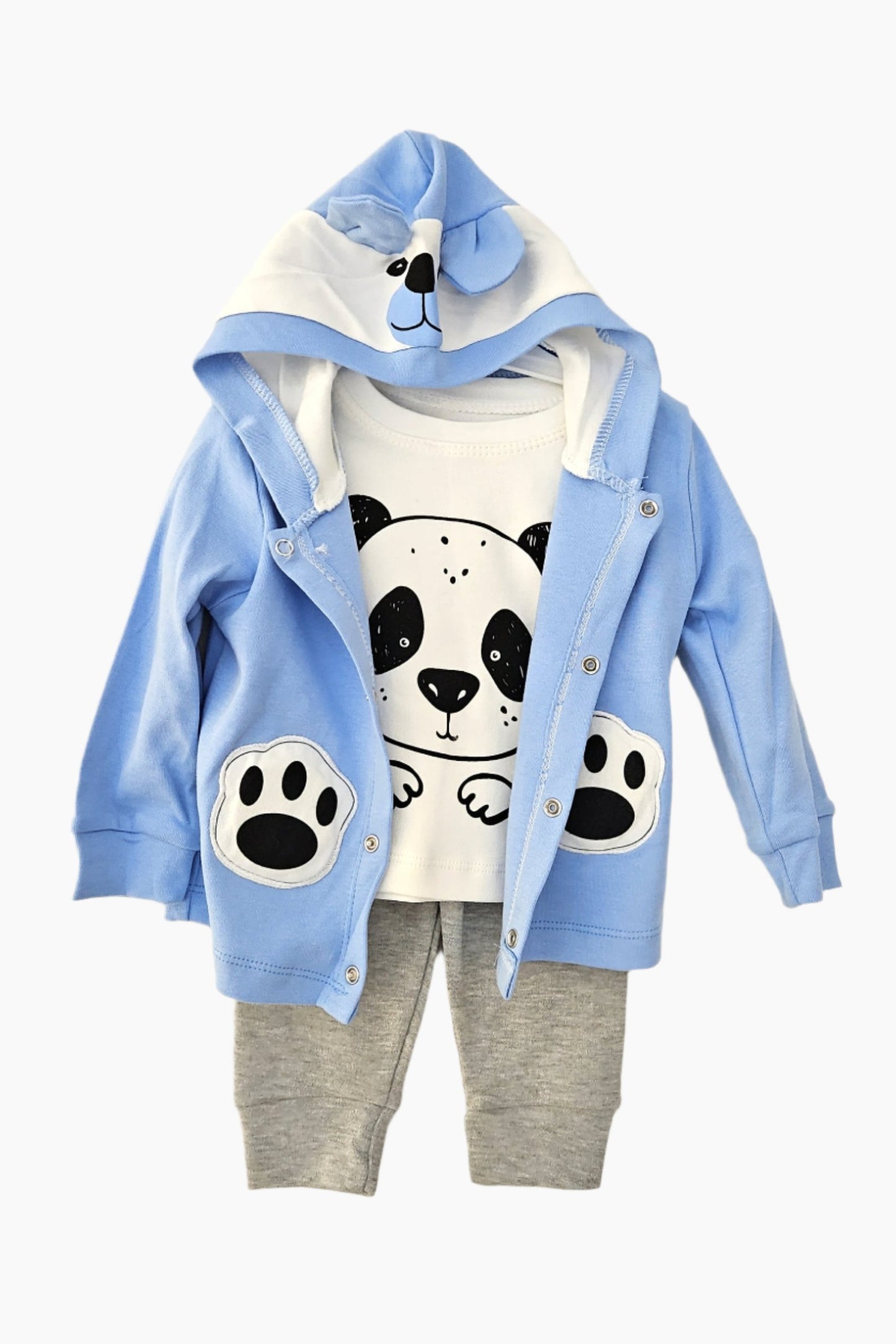 Cool bear baby outfit with hoodie 3pcs