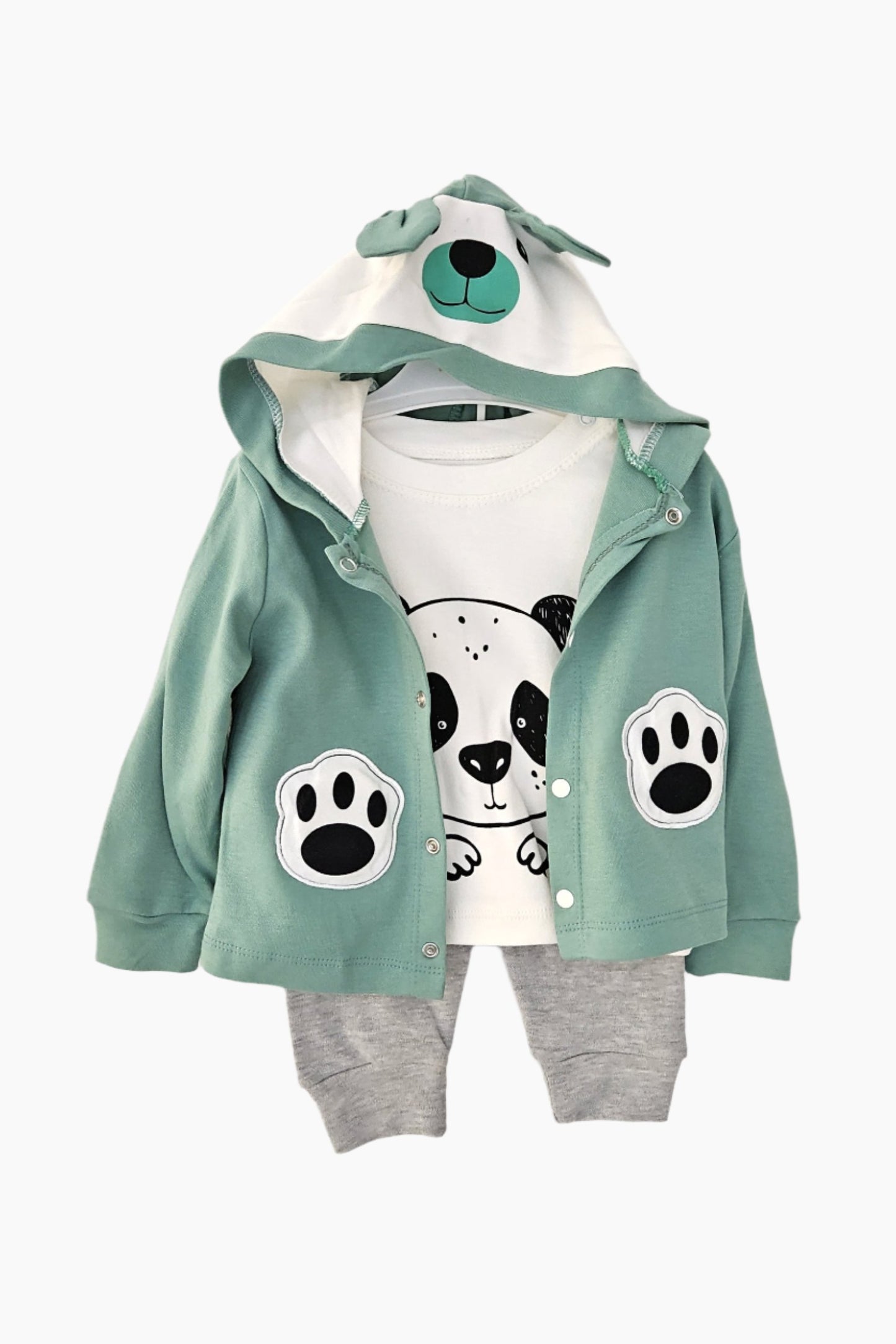 Cool bear baby outfit with hoodie 3pcs